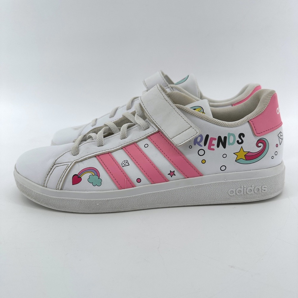 Adidas x Disney Grand Court Minnie Mouse Daisy Duck Kids Shoes White Pink GY6629